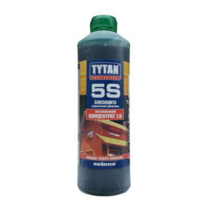 Биозащита строительной древесины Tytan 5S концентрат 1:9 зеленый, 1 л