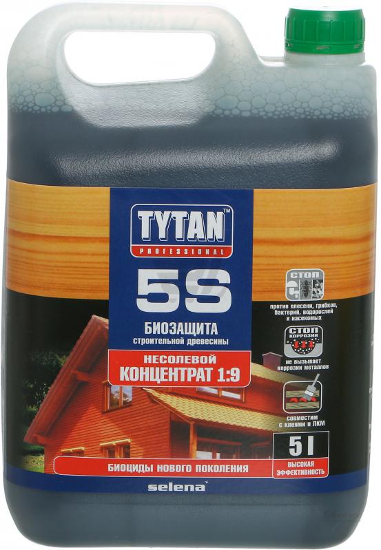 Биозащита строительной древесины Tytan 5S концентрат 1:9 зеленый, 5 л