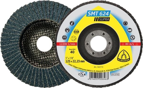 Лепестковый тарельчатый круг Klingspor SMT 624 125X22,23 P120