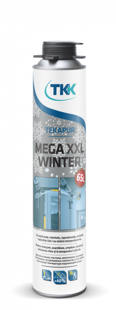 Пена монтажная под пистолет Tekapur MEGA XXL 65L winter 850 ml