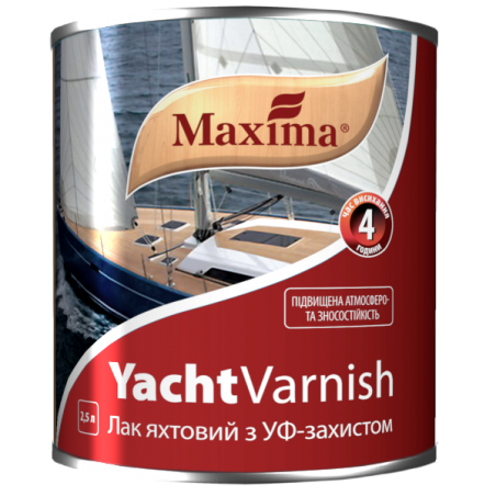 Алкидно-уретановый яхтный лак Maxima полуматовый, 2.5 л