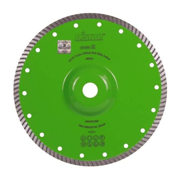 Круг алмазный отрезной Distar 1A1R Turbo 230×2,6x9x22,23/F Elite Active