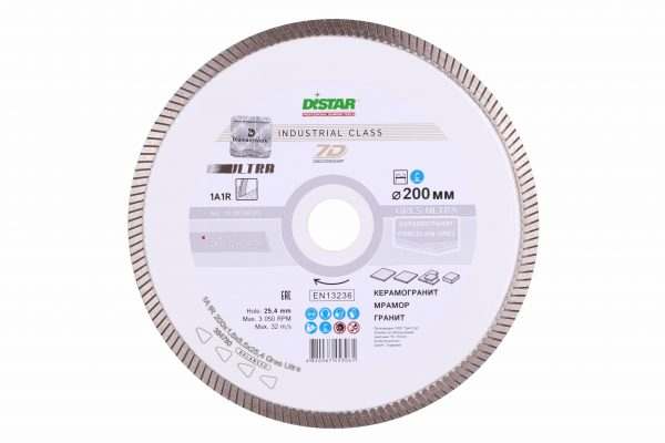 Круг алмазный отрезной Distar 1A1R 200×1,6×8,5×25,4 Gres Ultra
