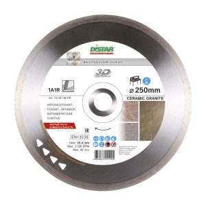 Круг алмазный отрезной Distar 1A1R 250×1,7x10x25,4 Bestseller Ceramic granite