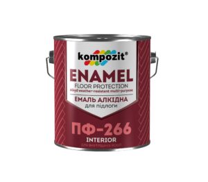 Эмаль для пола ПФ-266 Kompozit красно-коричневая, 2.8 кг
