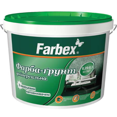 Краска-грунт универсальная Farbex, 14 кг
