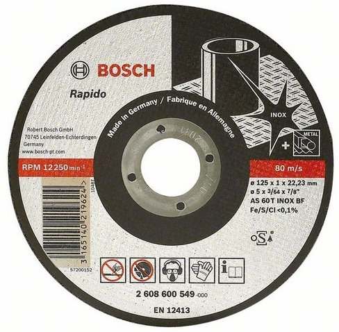 Отрезной круг Bosch Inox 115×1 мм, 2608600545