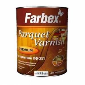 Паркетный лак ПФ 231 Farbex, 0.75 л
