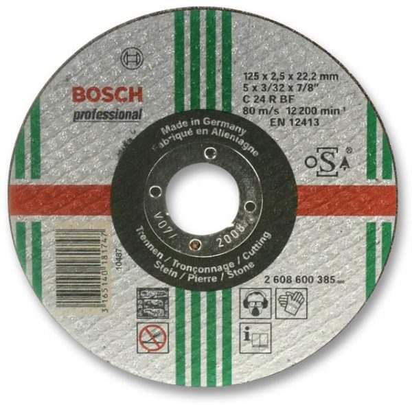 Отрезной круг Bosch камень 125х2.5 мм, 2608600385