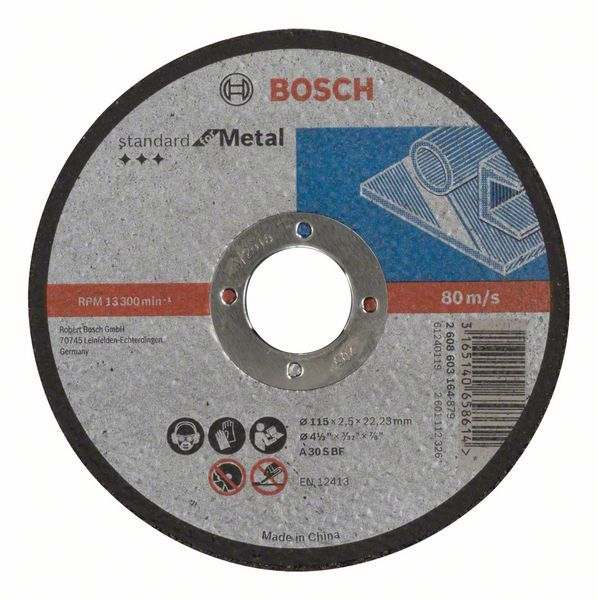 Отрезной круг Bosch Standard по металлу 115х2.5мм SfM, прямой, 2608603164