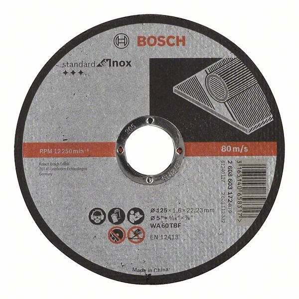 Отрезной круг Bosch Standard по нержавейке 125х1.6мм SfI, прямой, 2608603172