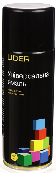 Універсальна емаль Lider 400 мл, чорна глянсова №9005