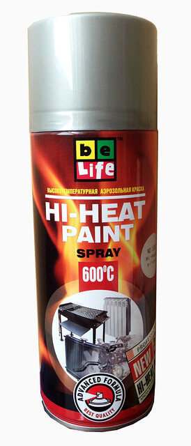 Аэрозольная жаростойкая эмаль Belife Hi-Heat Paint 400 мл, Серебро
