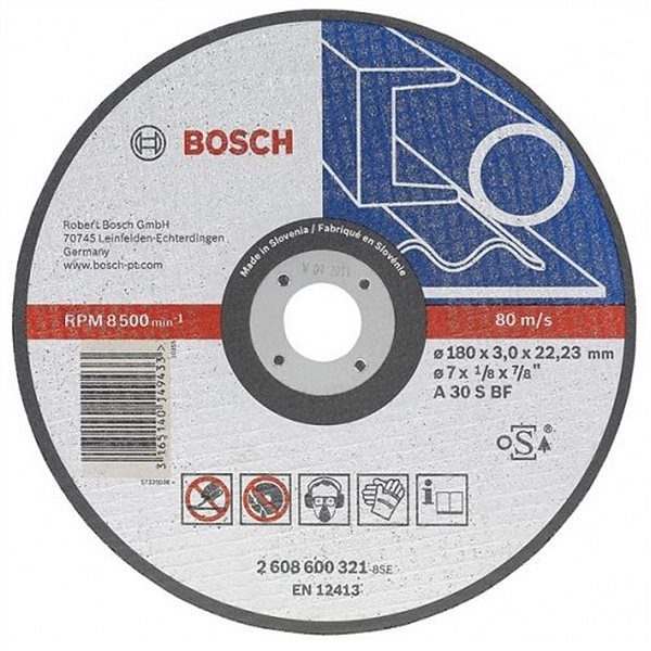 Отрезной круг Bosch металл 180х3 мм вогн, 2608600321