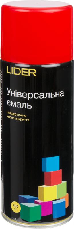 Універсальна емаль Lider 400 мл, червона №3020