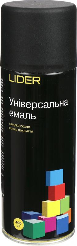 Універсальна емаль Lider 400 мл, чорна матова №9005