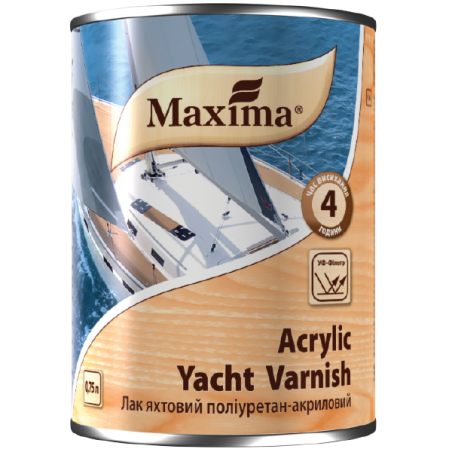 Акриловый яхтный лак Maxima глянцевый, 0.75 л