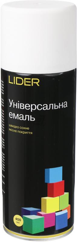 Універсальна емаль Lider 400 мл, біла матова №9010