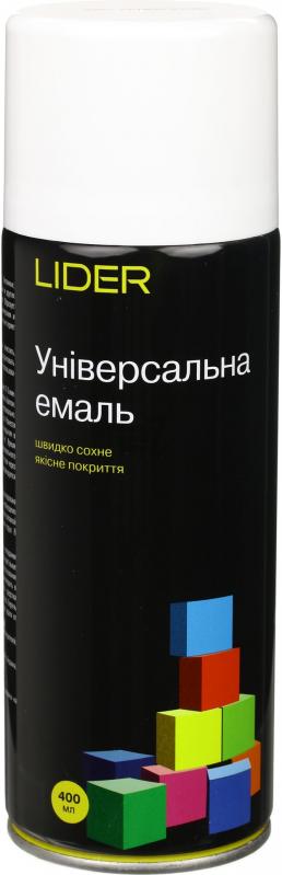 Універсальна емаль Lider 400 мл, сніжно-біла №9003