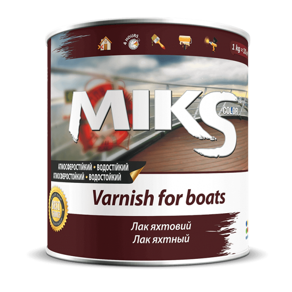Лак яхтный алкидно-уретановый МИКС глянцевый, 2.3 кг
