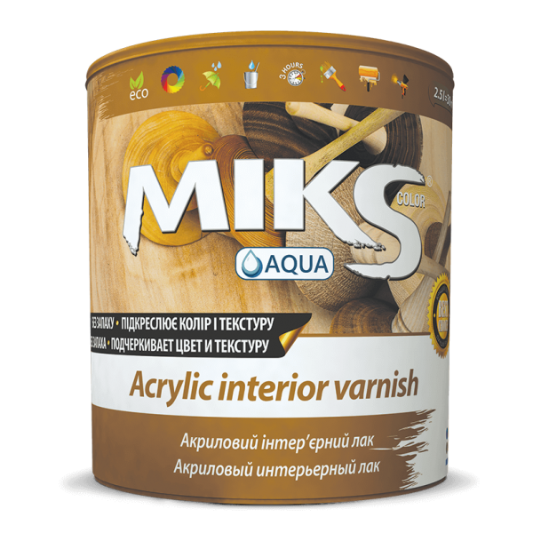 Акриловый интерьерный лак МИКС полумат, 10 кг