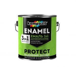 Kompozit Эмаль антикоррозионная 3 в 1 PROTECT (Зеленая), 10 кг