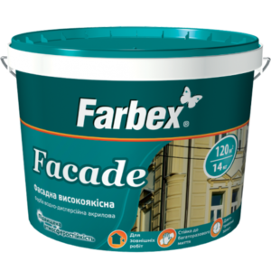 Краска фасадная высококачественная Farbex Facade (база А), 1.4 кг