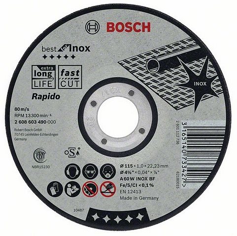 Отрезной круг Bosch Inox 125×2 мм, 2608600094