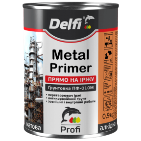 Грунтовка по ржавчине ПФ-010М Delfi красно-коричневая, 0.9 кг